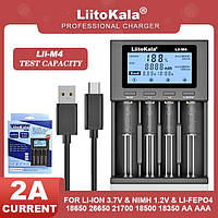 LiitoKala Lii-M4 - зарядное устройство на 4 аккумулятора Ni-MH/Li-ion (USB Type-C, тест с разрядом, выбор тока