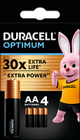 Батарейки DURACELL OPTIMUM лужні LR06 AA 1.5V BL1 4шт