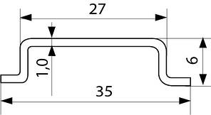 Din-рейка TS-35-1,0 (1.0 мм), АсКо (шт), фото 3