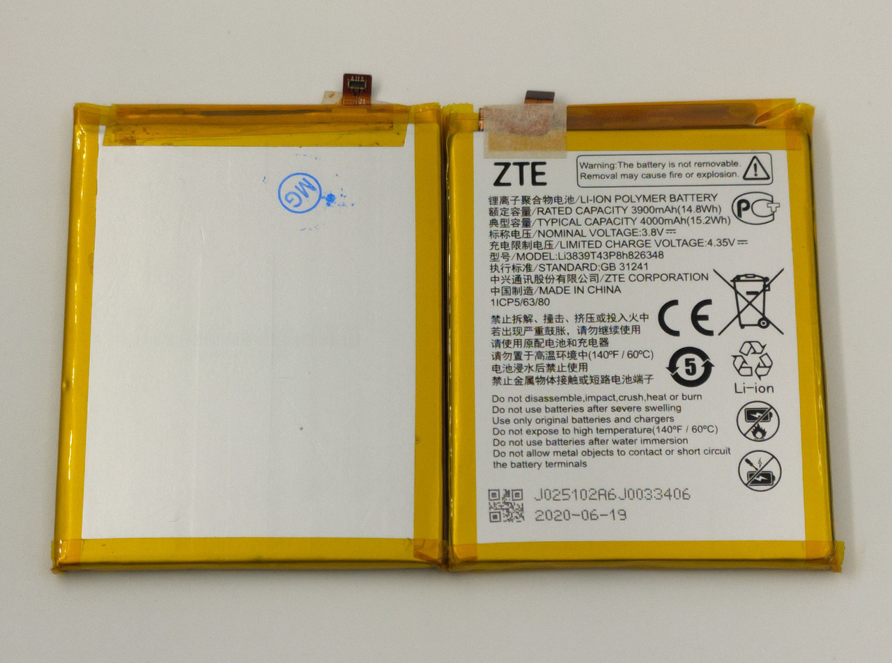 Акумулятор Li3839T43P8H826348 (Li-ion 3.82V 4000mAh) для ZTE Blade A7 2020, фото 1
