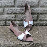 Відкриті балетки з фігурним вирізом