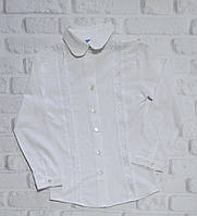 Блузка рубашка белого цвета для девочек р 140