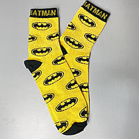 Шкарпетки чоловічі демісезонні 1 пара з мультяшним принтом "Batman" 41-45 р бавовняні та високі, яскраві