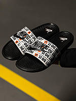 Мужские стильные сланцы тапочки Nike чёрные 42