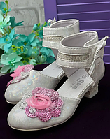 Туфли, босоножки для девочки белого цвета Эко кожа размер только 31