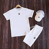 Мужской стильный летний комплект шорты и футболка + кепка-трекер в подарок