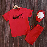 Мужской стильный летний комплект Nike шорты и футболка + кепка-трекер в подарок