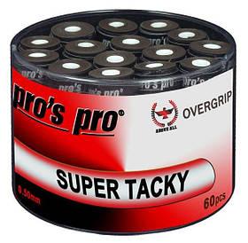 Pro's pro SUPER TACKY 60 штук у коробці намоток для тенісу чорні (намотки тенісна намотка)