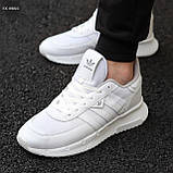 Кросівки чоловічі Adidas White білі модні весна літо стильні легкі молодіжні демісезон якісні, фото 4