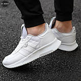 Кросівки чоловічі Adidas White білі модні весна літо стильні легкі молодіжні демісезон якісні, фото 5