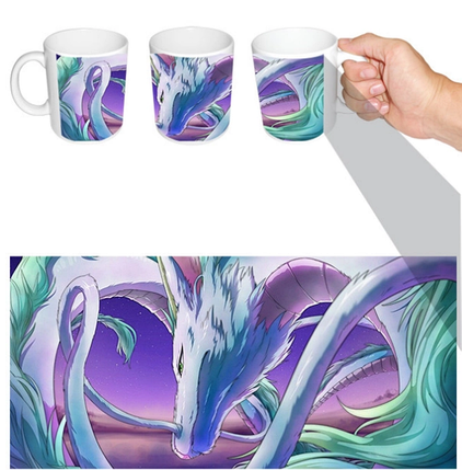 Чашка біла аніме Дракон Хаку зневоднені примарами ABC, фото 1