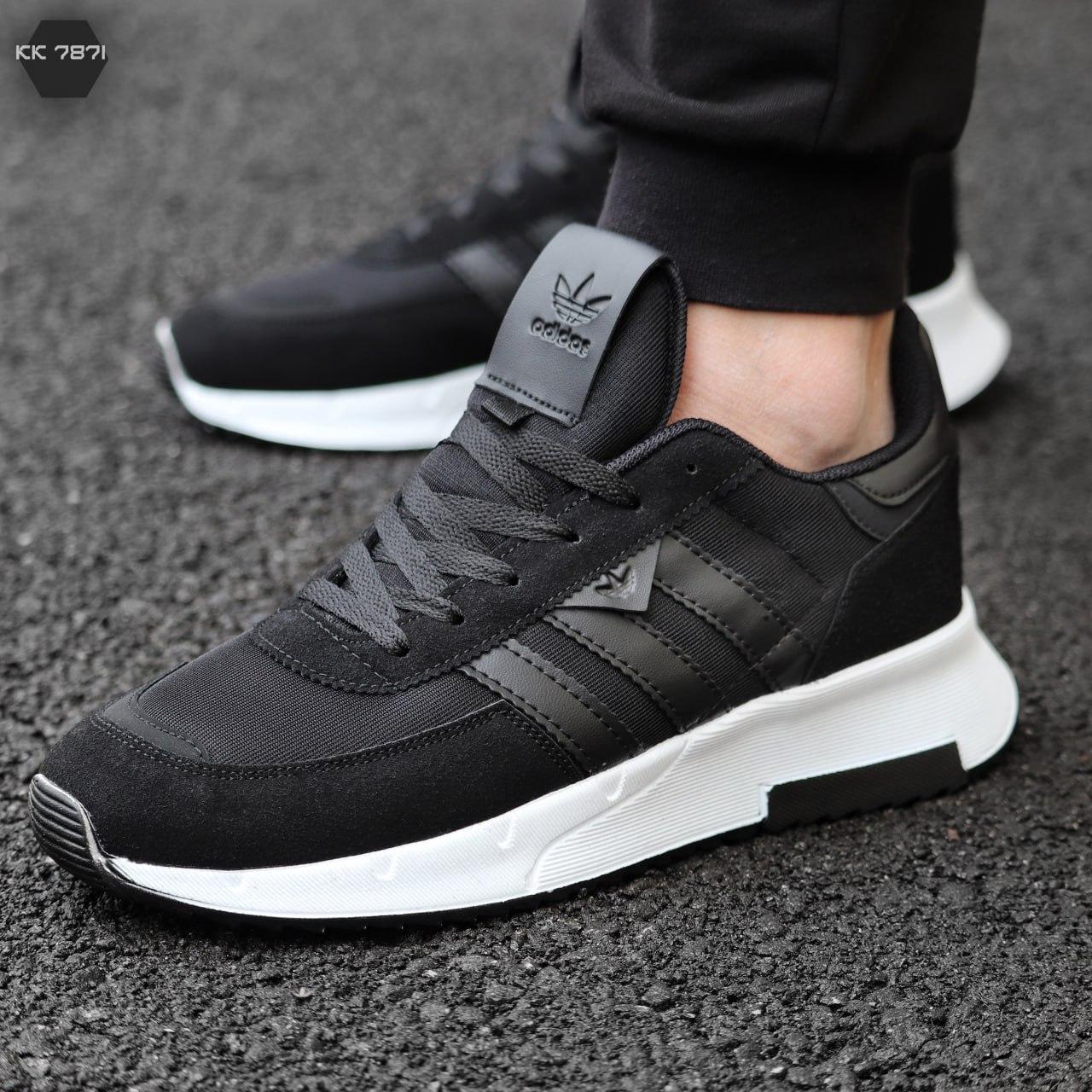 Кросівки чоловічі Adidas Black чорні модні весна літо стильні легкі молодіжні демісезон якісні