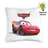 Подушка-нічник Тачки — світильник подушка із зображенням Маквін, іграшка Маквін Тачки, фото 2