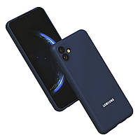 Силіконовий чохол із мікрофіброю для Samsung Galaxy A04 синій soft touch