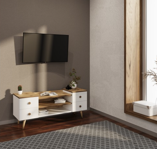 Тумба под телевизор ТВ Сканди ,открытая ,лдсп,2 полки 4 ящика, цена ...