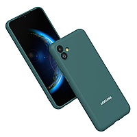 Силіконовий чохол із мікрофіброю для Samsung Galaxy A04 зелений soft touch