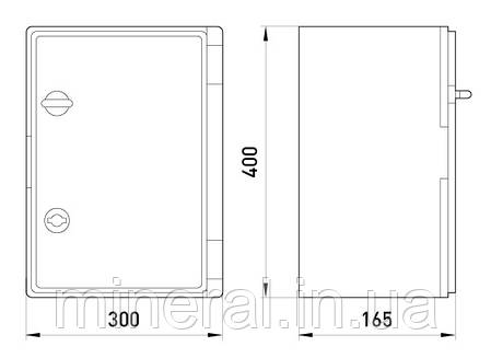 Шафа удароміцна з АБС-пластика e.plbox.300.400.165.blank, 300х400х165мм, IP65, фото 2