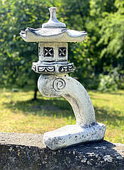 Садово-паркова фігура сіро-чорна садова лампа, скульптура декору в сад, ручної роботи 57 см