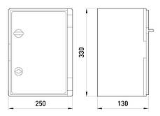 Шафа удароміцна з АБС-пластика e.plbox.250.330.130.blank, 250х330х130мм, IP65, фото 3