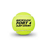 Нові м' ячі Dunlop Fort Clay Court 3 банки по 4 мʼяча для великого тенісу, фото 5