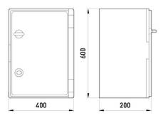 Шафа удароміцна з АБС-пластика e.plbox.400.600.200.blank, 400х600х200мм, IP65, фото 3