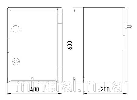 Шафа удароміцна з АБС-пластика e.plbox.400.600.200.blank, 400х600х200мм, IP65, фото 2