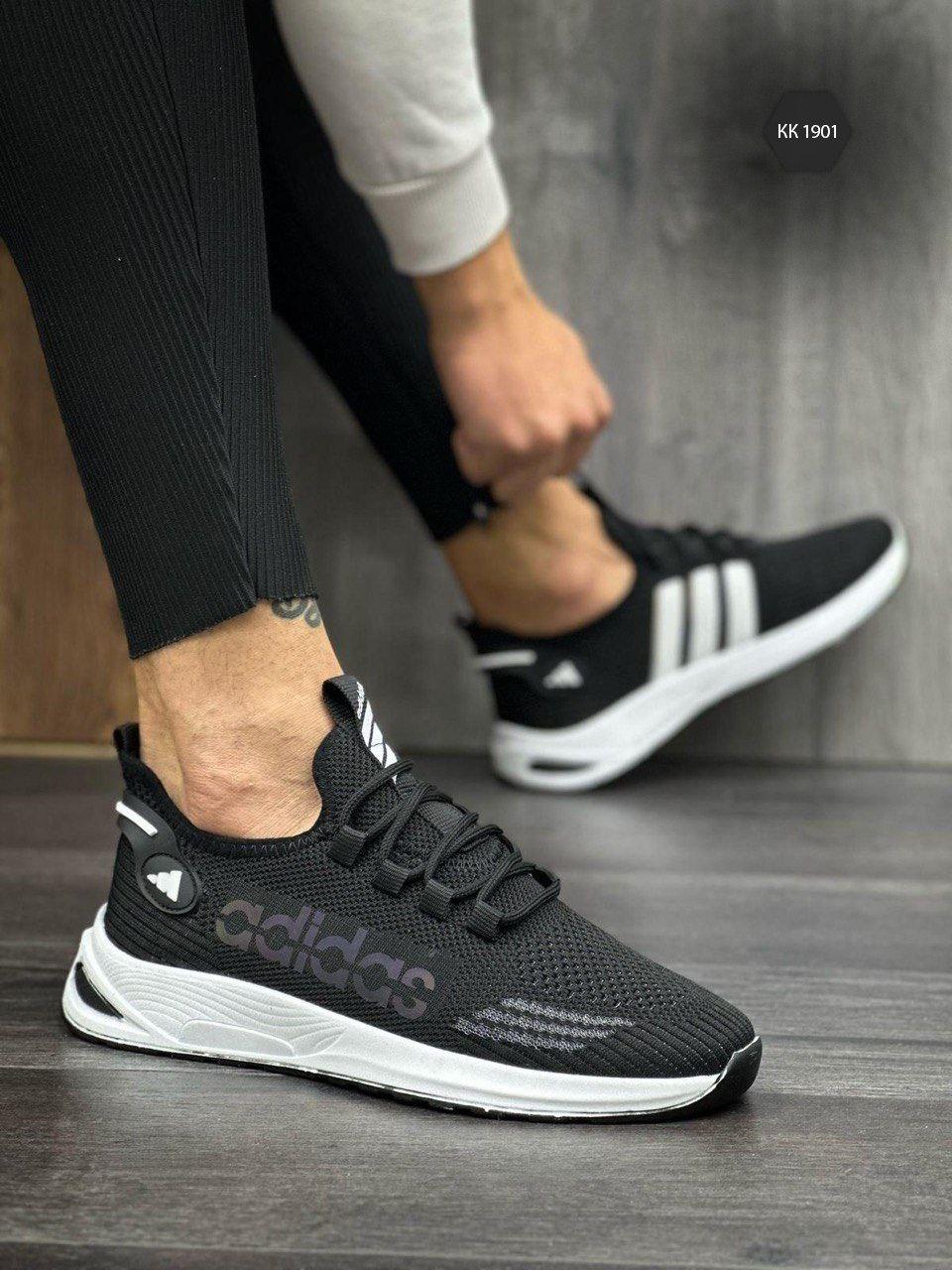 Кросівки чоловічі Adidas Black чорний модні весна літо стильні легкі молодіжні сітка якісні