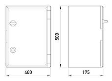 Шафа удароміцна з АБС-пластика e.plbox.400.500.175.blank, 400х500х175мм, IP65, фото 3