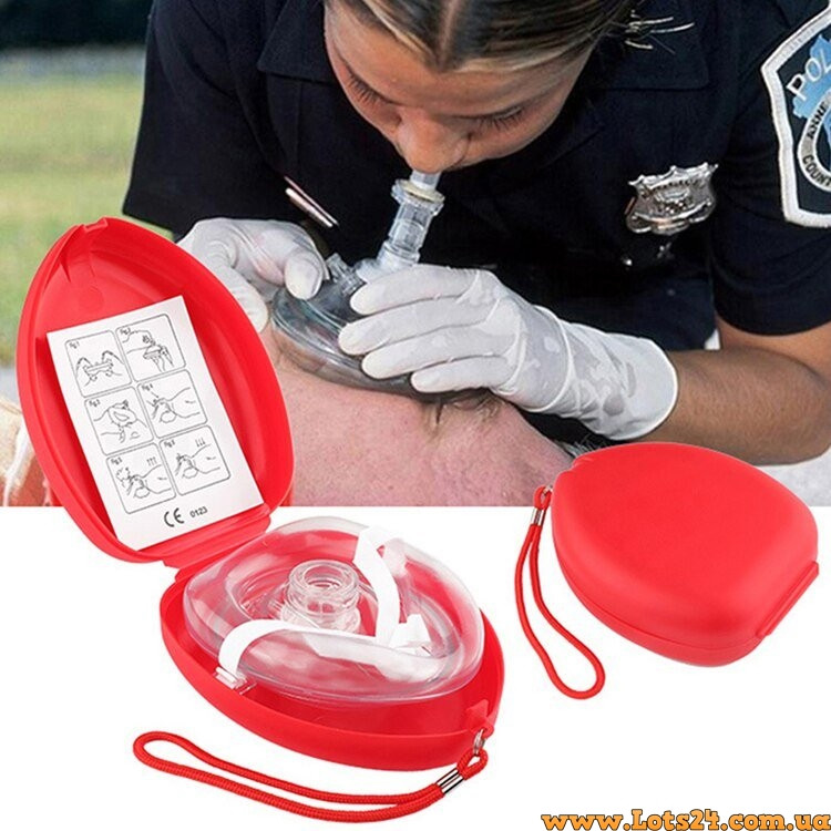 Маска дляштучного дихання пристрасна кишенькова маска для СЛР ШВЛ Pocket Resuscitator Kit CPR Mask, фото 1