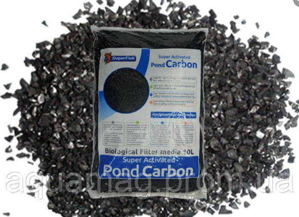 Фільтруючий наповнювач, активоване вугілля SuperFish Pond Carbon, 10L, фото 2