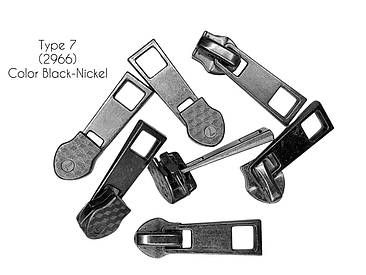 Бігунок галантерейний Темний нікель для спіральної блискавки тип7 (2966) без фіксатора