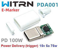 Power Delivery (PD) Trigger триггер 14v-15v 5a 75w +корпус (WITRN PDA001 V12) (A class) 1 день гар.