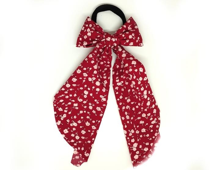 Гумка для волосся бант Твіллі червоний, фото 1