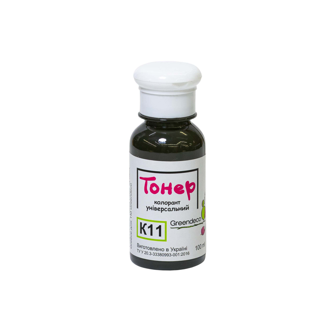 Колорант универсальний Toner K11 (Графит) 100 мл. Greendeco, фото 1