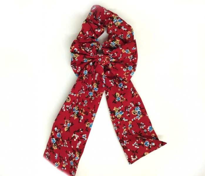 Бант на гумці для волосся червоний, фото 1