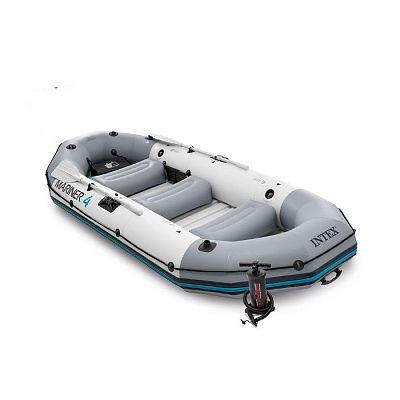 Чотиримісний надувний човен Intex 68376 Mariner 4 Set (328 х 145 см, алюмінієві весла, ручний насос), фото 1