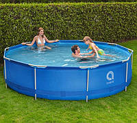 Круглий каркасний садовий басейн Avenli 366x76 см із захисним полотном для дому та вулиці + фільтр-насос + накидка