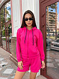 Костюм-трійка спортивний жіночий літній: худі на блискавці шорти топ (в кольорах), фото 9
