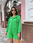 Костюм-трійка спортивний жіночий літній: худі на блискавці шорти топ (в кольорах), фото 4