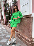Костюм-трійка спортивний жіночий літній: худі на блискавці шорти топ (в кольорах), фото 6