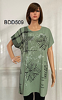 Женская котоновая туника БАТАЛ BDD509 (в уп. разные размеры и расцветки) пр-во Вьетнам.