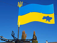 Флюгер на крышу Флаг и Герб Украины, ветряк на дом