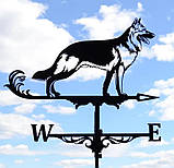 Флюгер на дах Собака німецька вівчарка, вітряк на будинок, фото 2