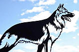 Флюгер на дах Собака німецька вівчарка, вітряк на будинок, фото 3