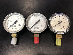МТП-1М Манометр загальнотехнічний 16 кгс/см2(1,6МПа,1600 кПа) Ф63мм М12*1,5 радіальний (час спрр-НОВИ!!!!
