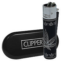 Подарочная Зажигалка Clipper Metal - Leaves Silhouette Silver