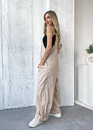 Літній вільний комбінезон брюк на лямках (р.56-58) полікоттон, фото 4