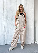 Літній вільний комбінезон брюк на лямках (р.56-58) полікоттон, фото 2