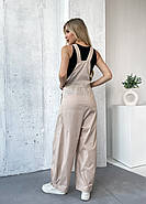 Літній вільний комбінезон брюк на лямках (р.56-58) полікоттон, фото 5