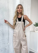 Літній вільний комбінезон брюк на лямках (р.56-58) полікоттон, фото 6